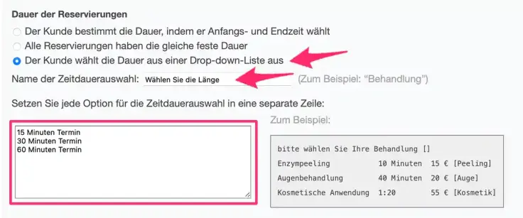 Unterschiedliche Termindauern in Deinem SuperSaaS-Buchungskalender hinzufügen