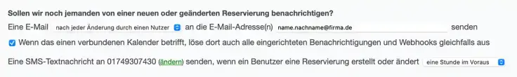 Automatische Benachrichtigung erhalten bei Terminerstellung und Terminänderung per E-Mail und SMS.
