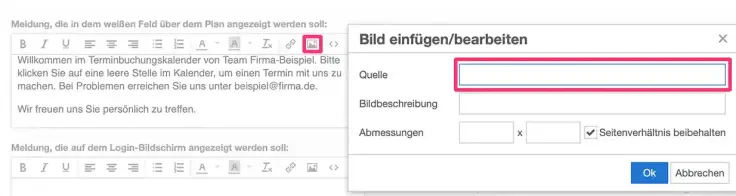 Eigenes Bild in Deinem Terminbuchungskalender einsetzen.
