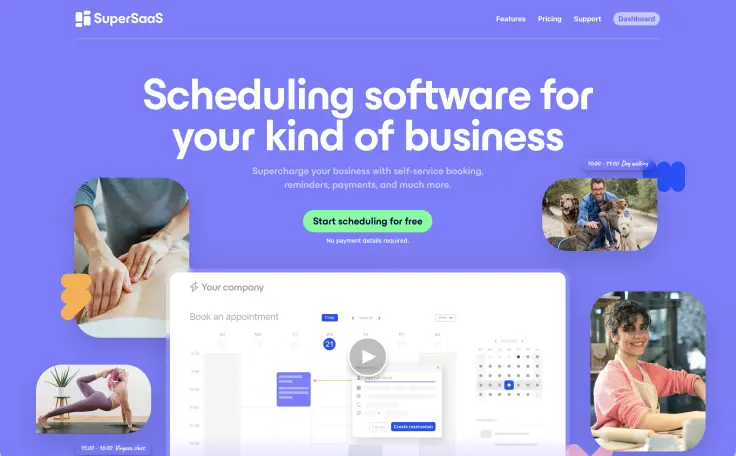 Screenshot SuperSaaS website