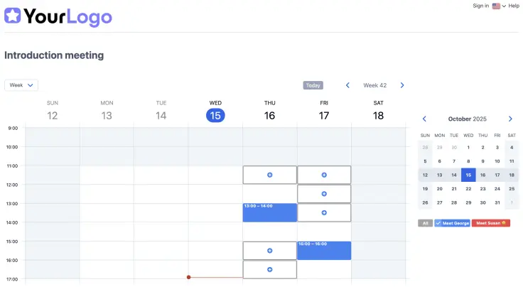 Screenshot SuperSaaS schedule