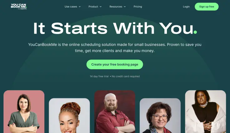 Screenshot YouCanBookMe website