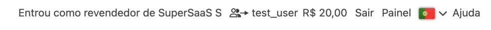 Agindo em nome de um usuário no menu