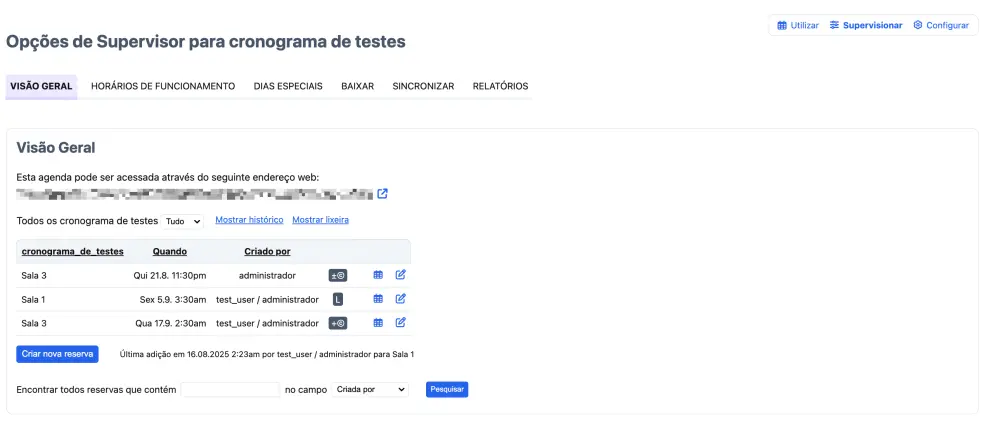 Visão geral dos agendamentos