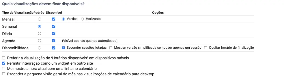 Visualizações Disponíveis