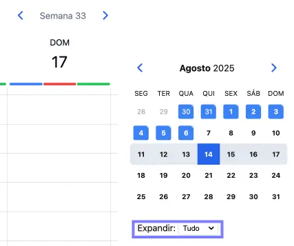 Menu suspenso de recursos