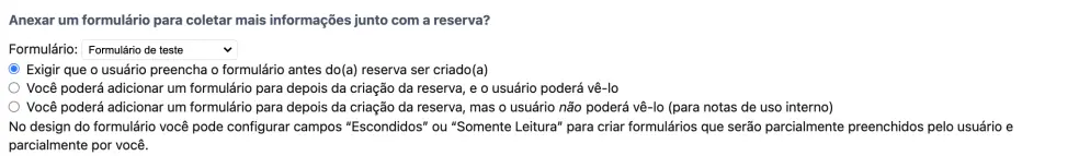 Anexar um formulário ao agendamento