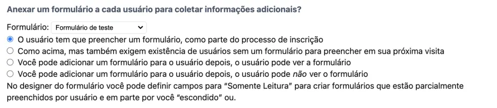 Anexar um formulário ao registro