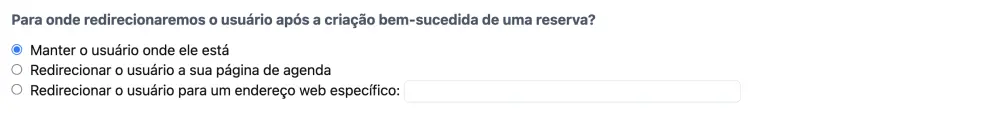 Processo após completar um agendamento