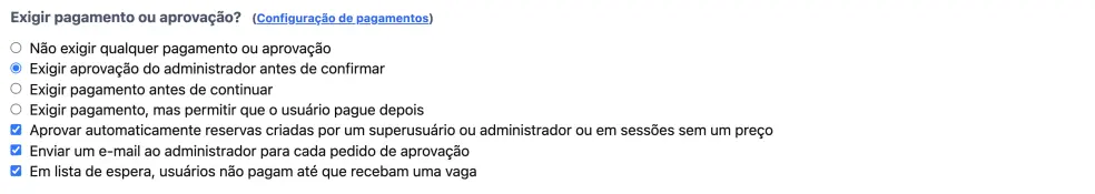 Pagamento e Aprovação