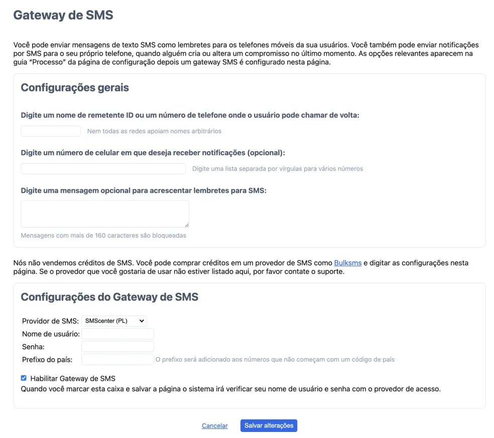 Provedores SMS
