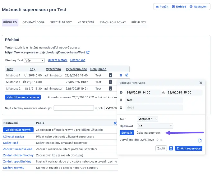 Pop-up okno pro schválení platby