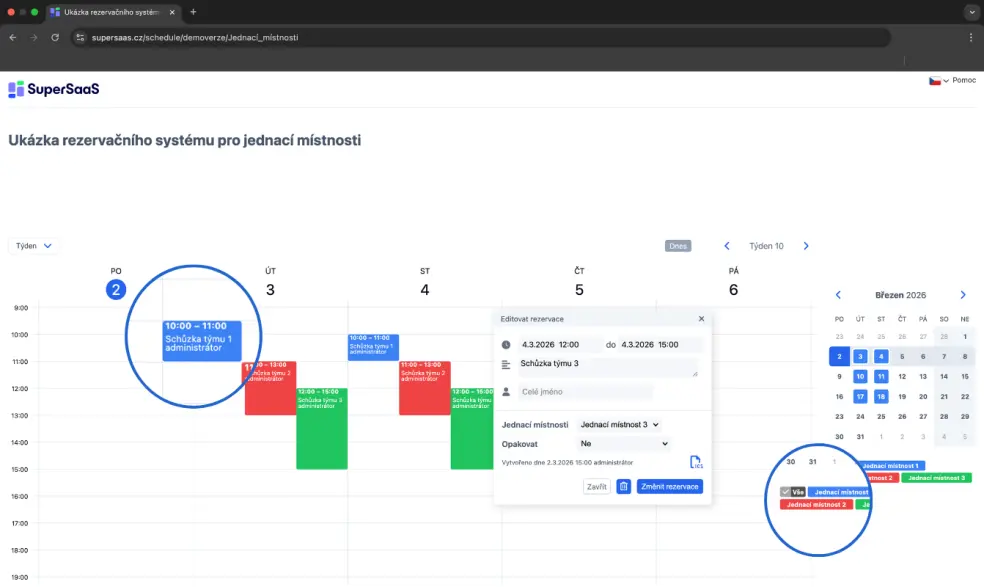 Příklad zdrojového rozvrhu