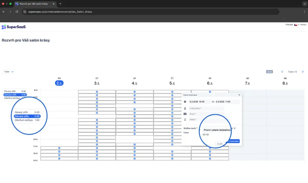 Příklad zdrojového rozvrhu