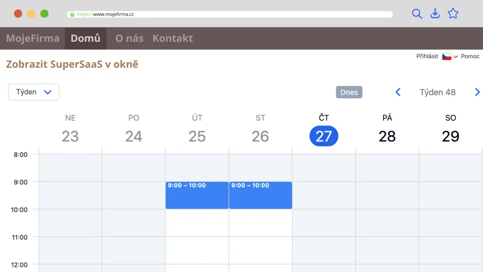 integrace pomocí elementu iframe