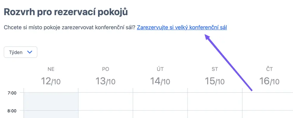 Použití odkazů pro přechod mezi více rozvrhy