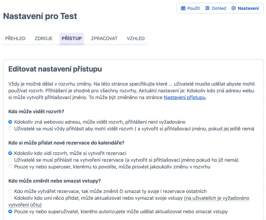 Další nastavení týkající se registrace/autorizace