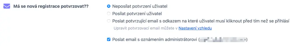 Potvrzení a ověření registrace