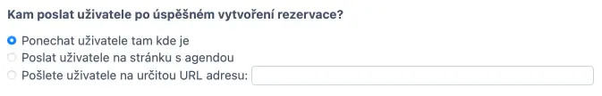 Proces po dokončení rezervace