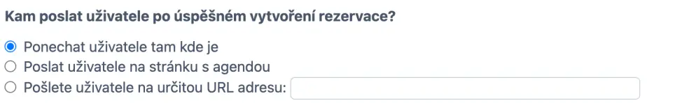 Proces po dokončení rezervace