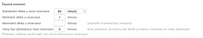 Standardní délka u zdrojových rozvrhů