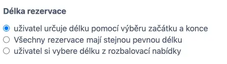 Délka rezervací