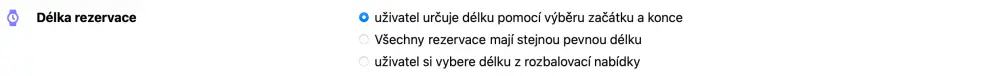 Délka rezervací