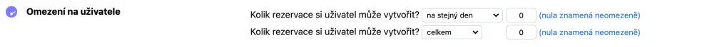 Omezení pro uživatele