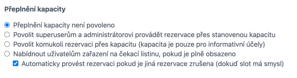 Přeplnění kapacity