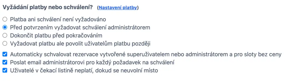 Platba a schvalování