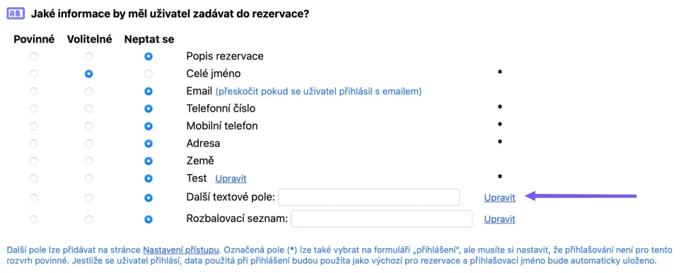 Další textové pole