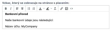 Upravit zprávu na pokladní obrazovce