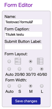 Editor formulářů