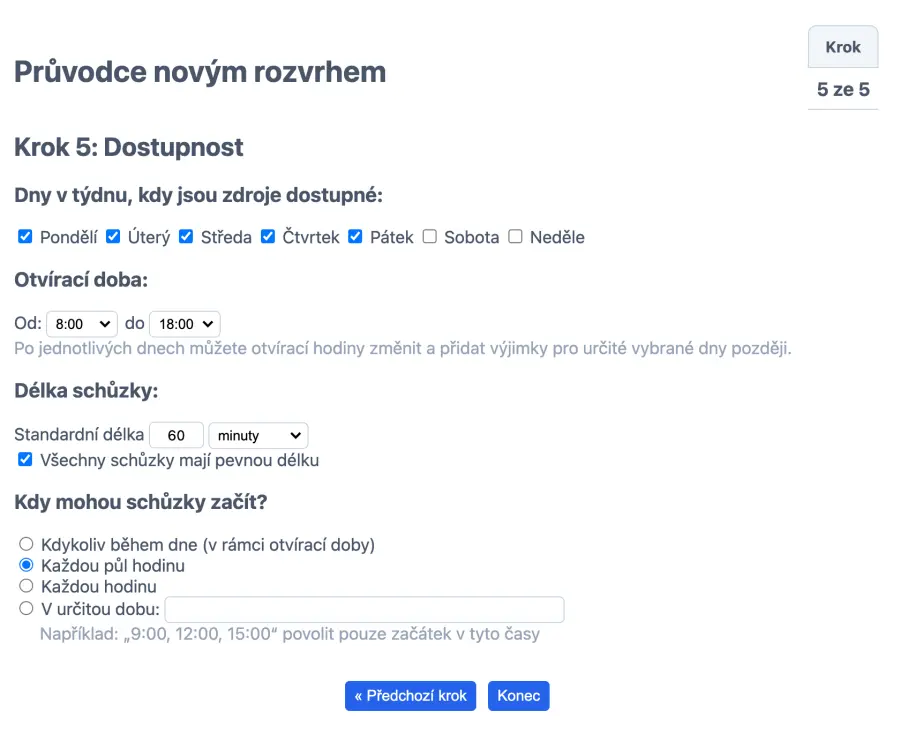 osoby, které se mohou přihlásit k rezervačnímu rozvrhu