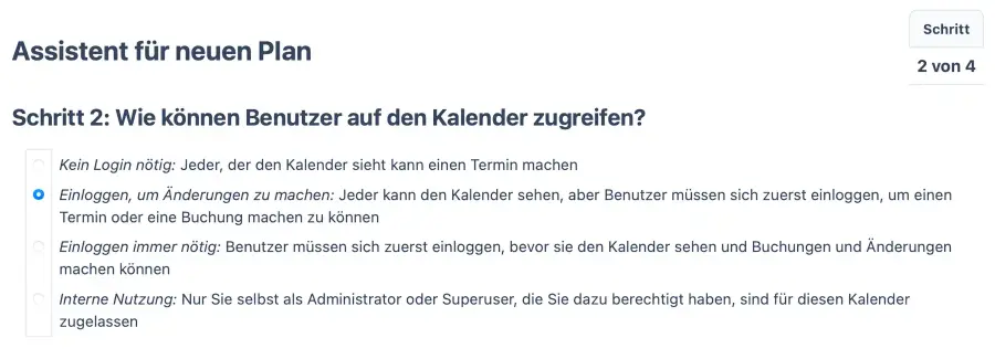 Workshop Buchungskalender Anmeldung einrichten
