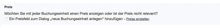 Anleitung Fitness: Im Buchungskalender den Preis einrichten