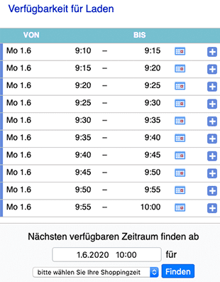 Kunden online Termine auf mobilem Smartphone als virtuelle Warteschlange