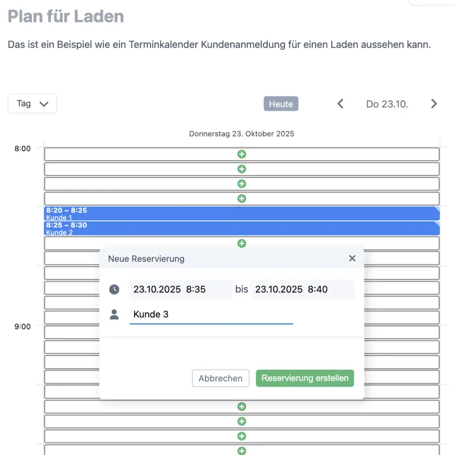 Beispiel virtuelle Warteschlange