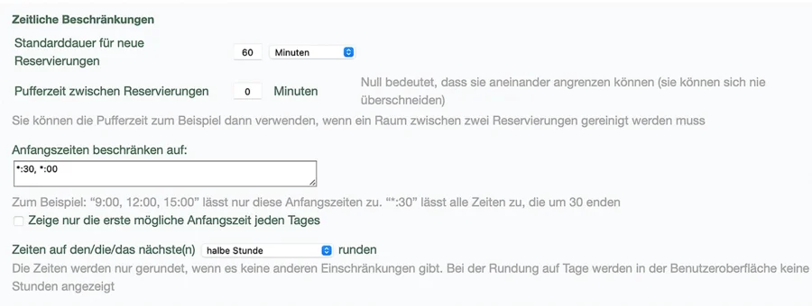 Therapeut online Termin-Kalender Einschränkungen