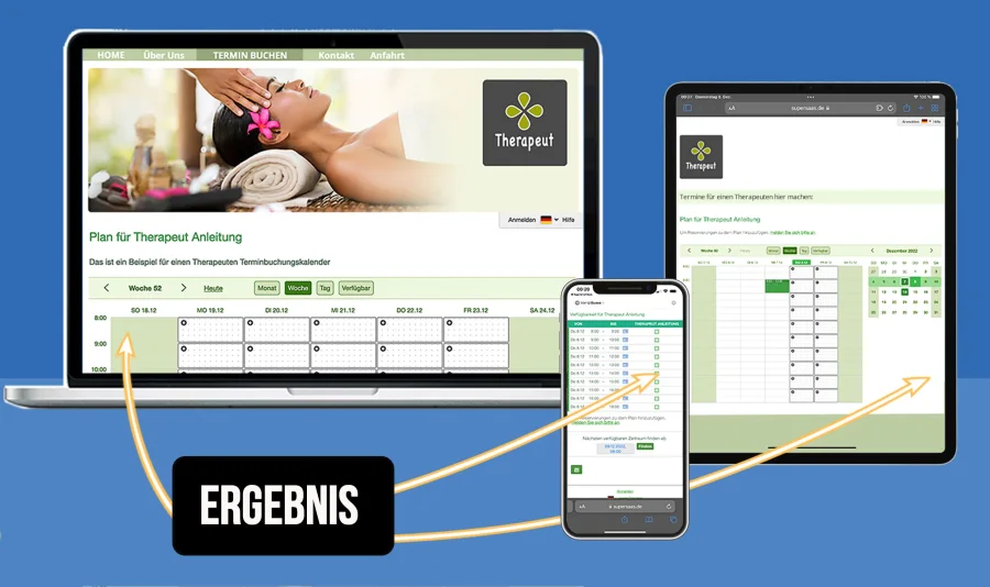 Therapeut online Termin-Kalender Geräte