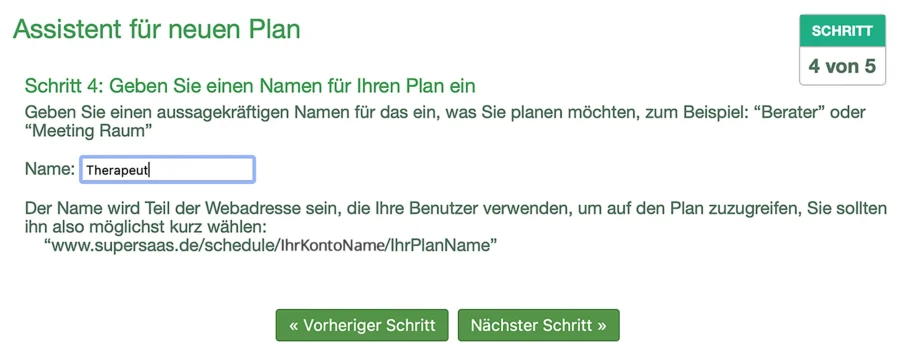 Therapeut Terminbuchungskalender Name