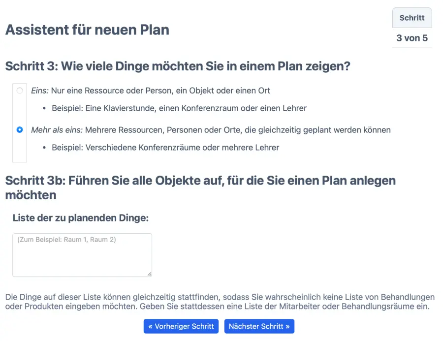 Wähle mehrere Ressourcen