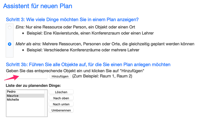 Einen Ressourcen Kalender erstellen