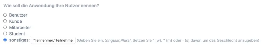 Sprachschule Teilnehmer benennen