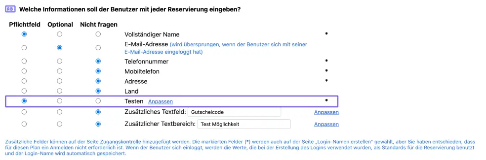 Informationen online Terminbuchung bei Anmeldung