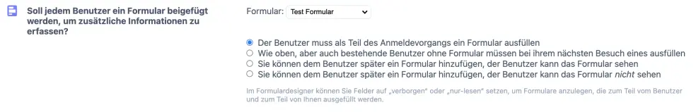 Ein Anmeldeformular einbinden