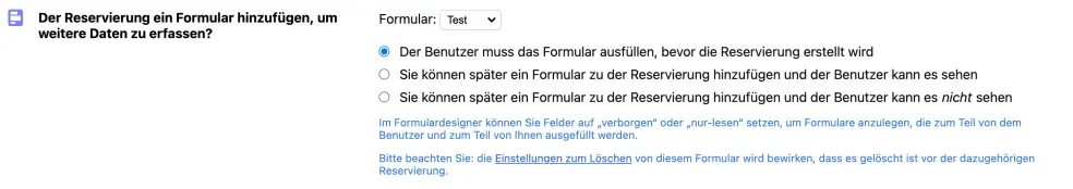 Ein Buchungsformular einbinden