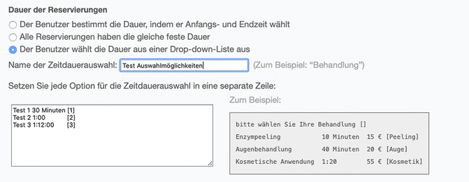 Auswahlliste mit Option eines Dauerwählers