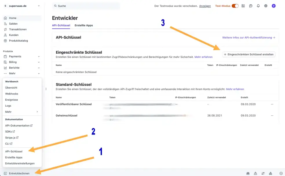 Stripe API Key im Online-Terminbuchungssystem für Zahlung