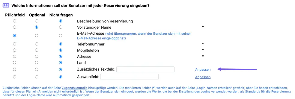 Zusätzliches Textfeld